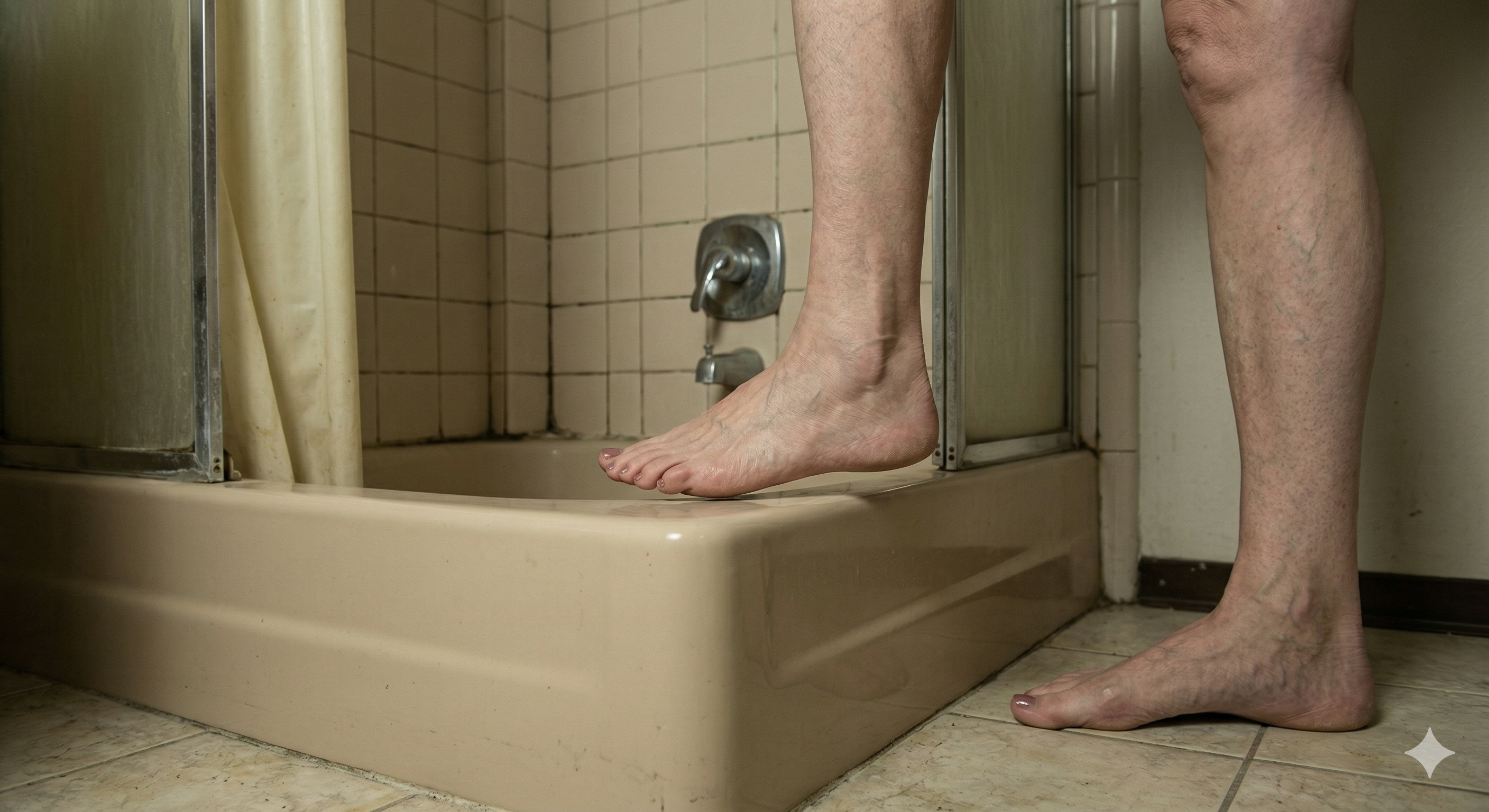 Gefährlicher hoher Einstieg